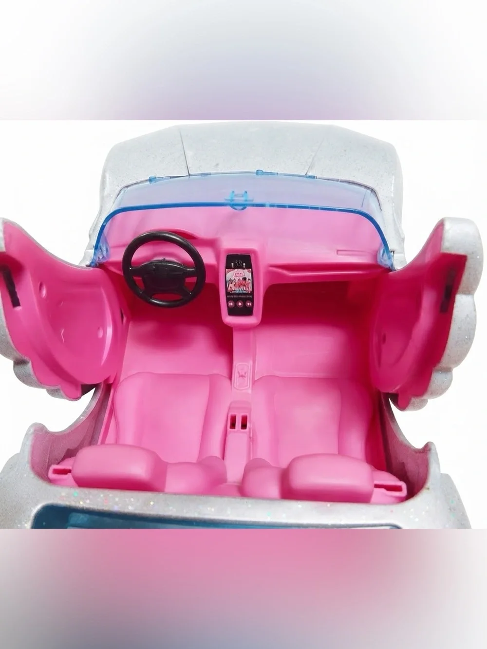 Mattel Barbie Extra Convertible Toy Car with Sparkling Exterior & Pink Interior